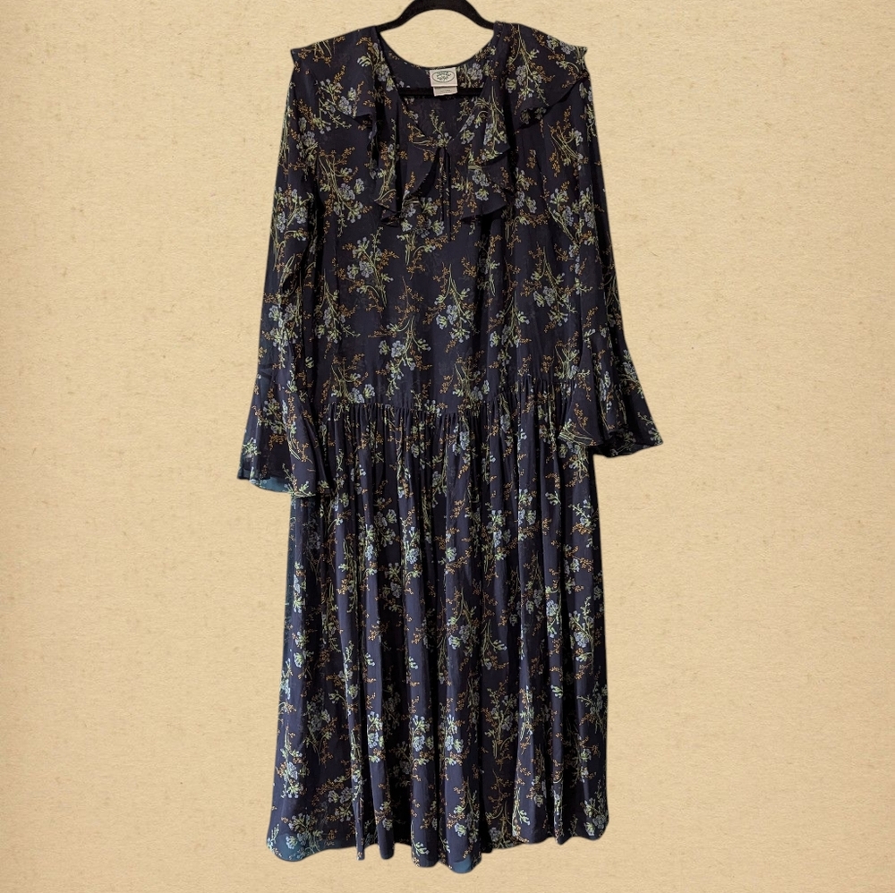 VTG Laura Ashley Sheer Floral Prairie Dress